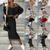 Autumn and Winter New Fashion Bat Sleeve Sweater Long Skirt Hip Suit Skirt Women's Clothing