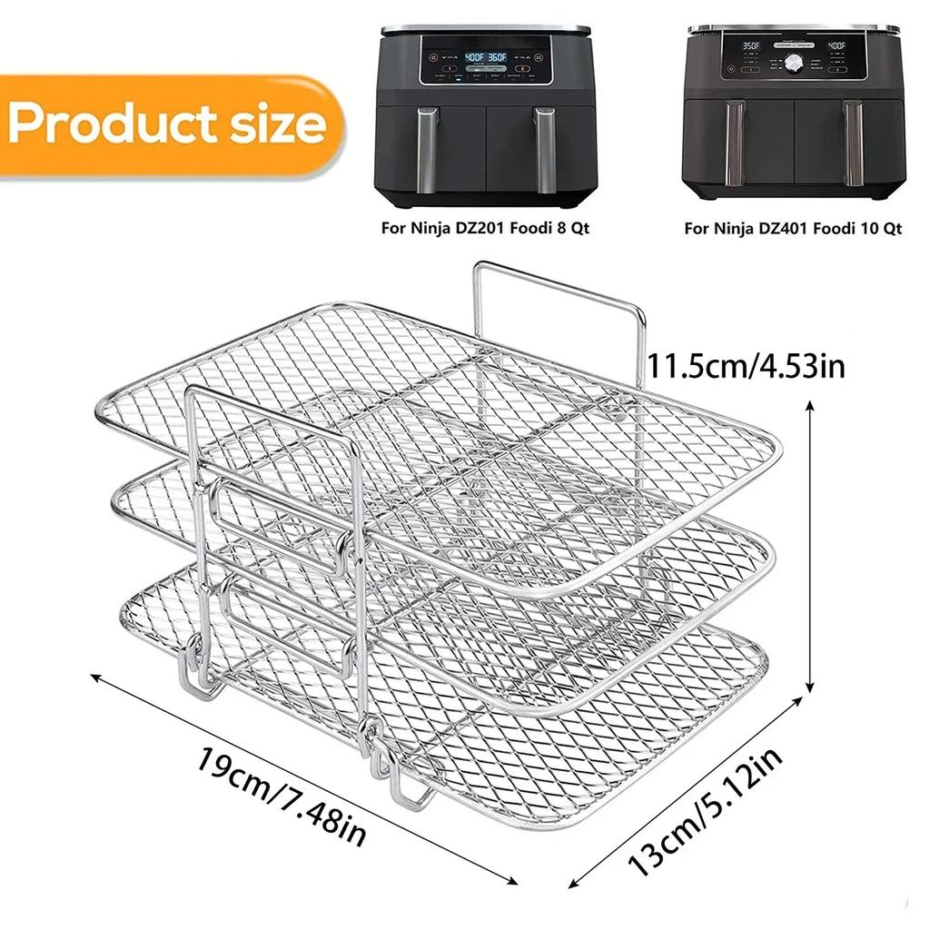 Air Fryer Rack Edelstahl Multi-Layer Dehydrator Rack Kochen Dampfer Braten Racks Air Fryer Zubehör Küche Gadgets