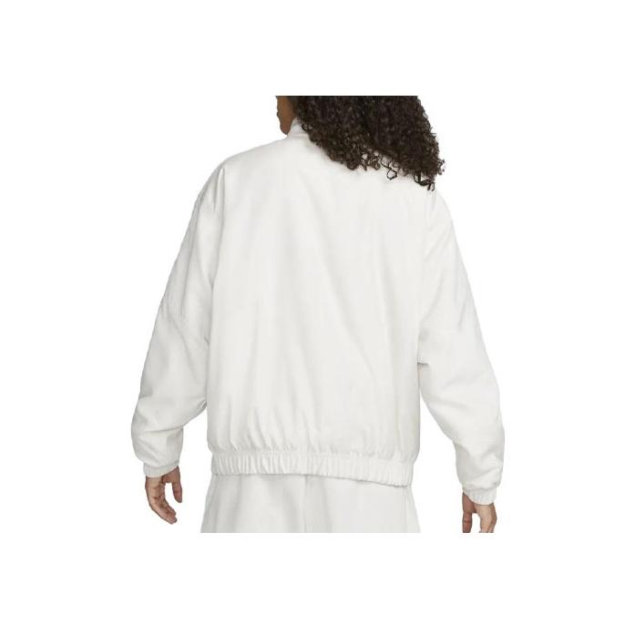 Nike Embroidered Logo Solid Stand Collar Loose Crop Cotton Jacket Men Outerwear Gray White DN1267-030