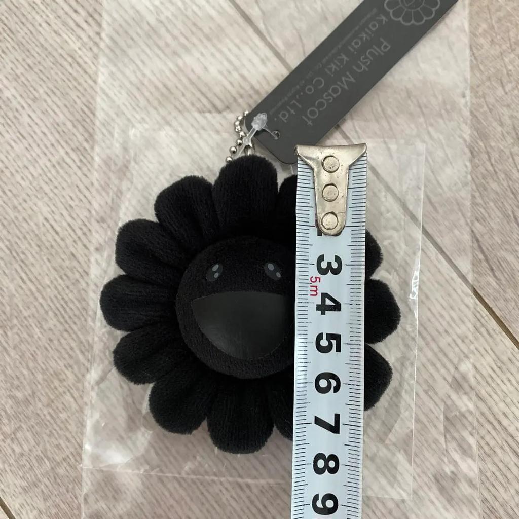 Takashi Murakami Kaikai Kiki Flower Keychain Black Plush Charm Authentic