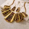 European and American foreign trade new  fashion retro leopard print necklace alloy exaggerated earrings necklace set jewelry women