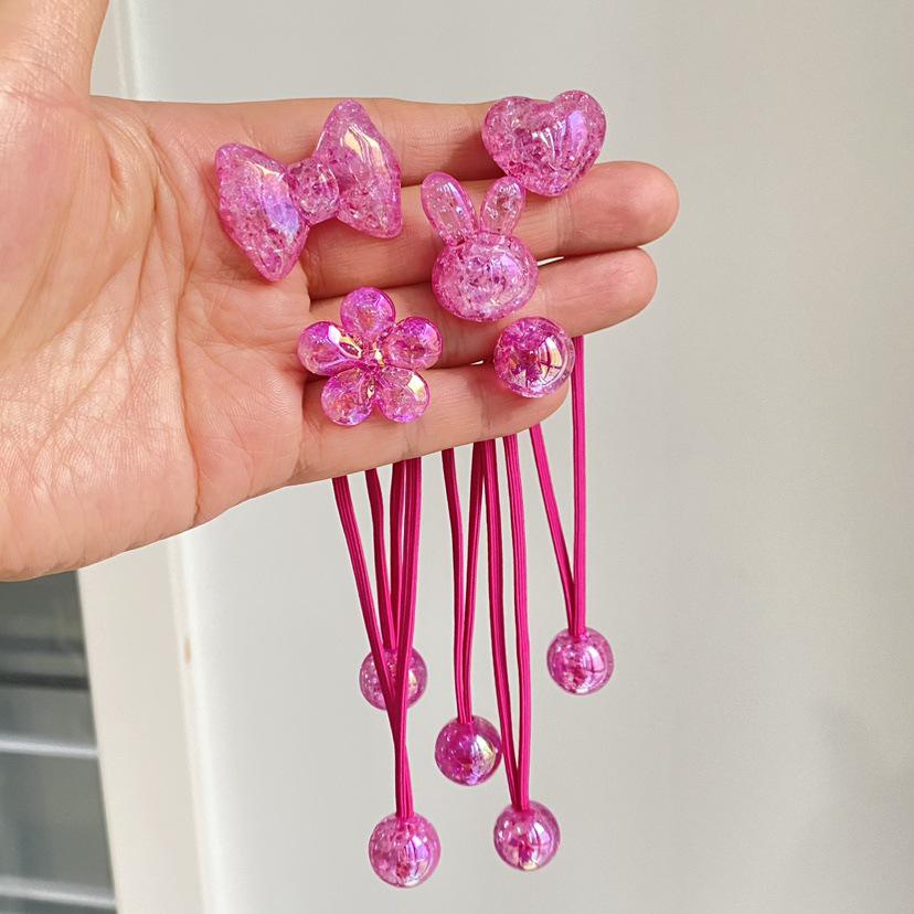 Girls' Cartoon Hair Ties - Colorful Jelly Candy Scrunchies, Elastic Rubber Bands for Kids and Babies, Cute Headwear Accessories.