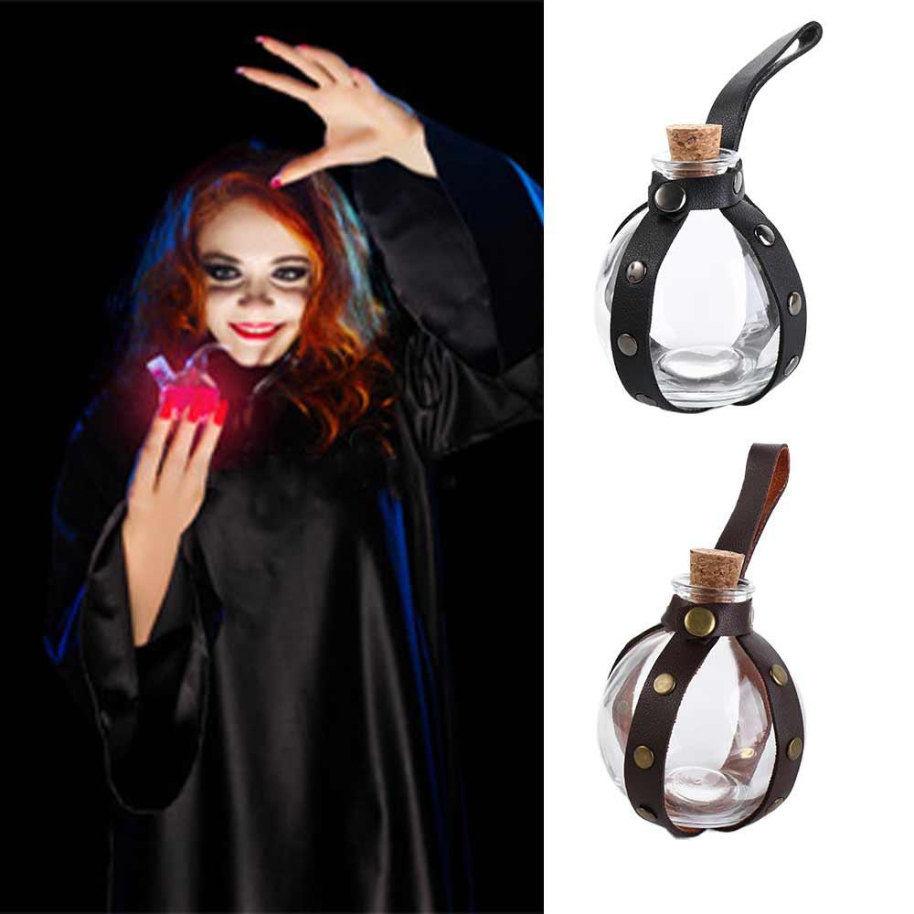 

Magic Wizard Glass Magic Potion Glass Bottle Round Flask Potion Bottle Cosplay Props коричневий