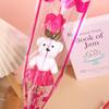 5Pcs Wedding Decoration Rose Bear Artificial Flowers Bouquet For Valentine'S Day Diy Gift Ornament Party Supplies Home Decor