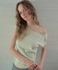 Aueonoseuteljia Bubble Lace Boat Neck T-Shirt_Light Green(Ob6Tp09)