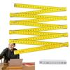 Portable Wooden Folding Ruler 2M Extended Measuring Rule Slider Metric Scale 1M Folding Carpenter's Ruler Drawing Tools