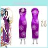 One Piece Boa Hancock Cosplay Dress Suit In Satin Fabric For Halloween Party