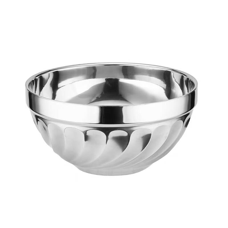Kangfutao 201 Stainless Steel Double-Layer Anti-Scald Bowl