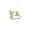 Elegant Japanese-Korean Rhinestone Three-Butterfly Adjustable Ring: Women’s New Chinese Style Fashion Accessory