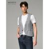 Menseye Men's Linen Vest Casual Commuter Japanese Style Groomsmen Light Business