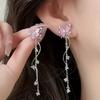 1Pair of Fashionable and Exquisite Butterfly Chain Tassel Sparkling Earrings Pendant, Suitable for Women, Perfect for Birthday Parties