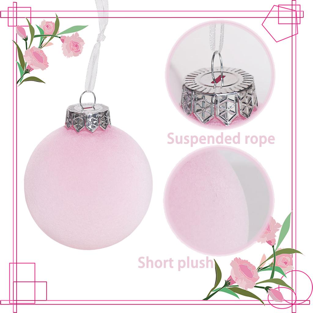 Weihnachten Beflockte Weihnachtskugel Dekoration Weihnachtsbaumschmuck Anhänger Heim Garten Party Dekoration