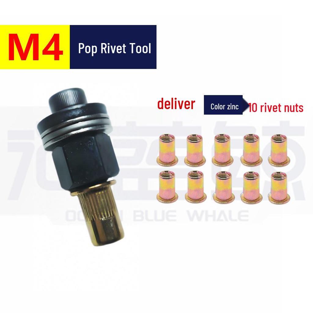 Pop Rivet Nut Tool for License Plates & Sheet Metal – Manual Flat Head Pull Nut