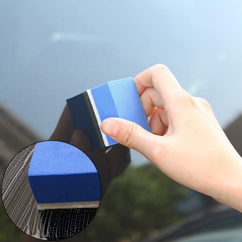 Set of Scale and Oil Remover Sponges for Car Car Window Water and Polishing 12-Piece Wash, Coating, Glass, Spots,