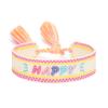 Colorful Embroidered Letter Bracelet for Women - Handmade Woven Rope with Tassel for Best Friends