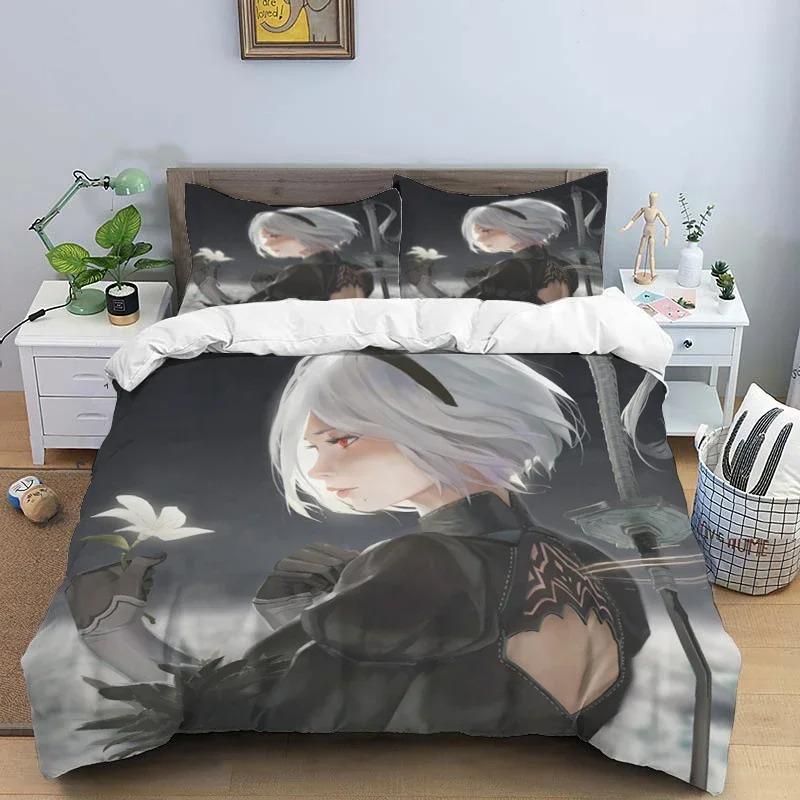 Comforter Comic Nier Art Print Three Piece Bedding Set Fashion Article Children Or Adults For Beds S S Bedding Set