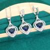 Heart Shaped Explosive Micro Inlay Jewelry Europe and The United States Hot Anti Allergy Zircon Necklace Earring Jewelry Set