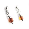Les Trésors De Lily [N2250] - Silver Earrings 'Inspiration' Amber (rhodium-plated) - 20x5 Mm