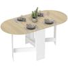 Folding Dining Table, Oval, Seats up to 6, Natural Wood