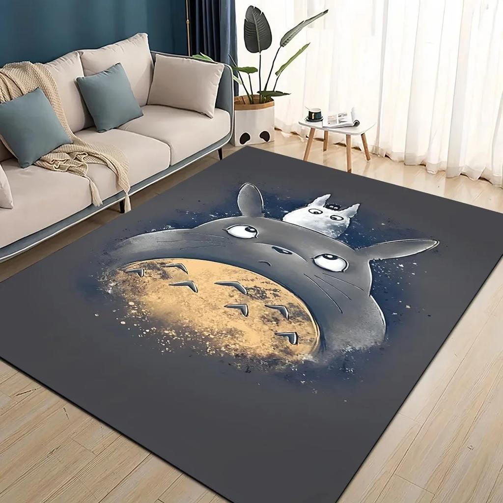 3D T-Totoros Cartoon Area Rug Large,Carpet Rug for Living Room Bedroom Sofa Doormat Decoration,kid Play Non-slip Floor Mat