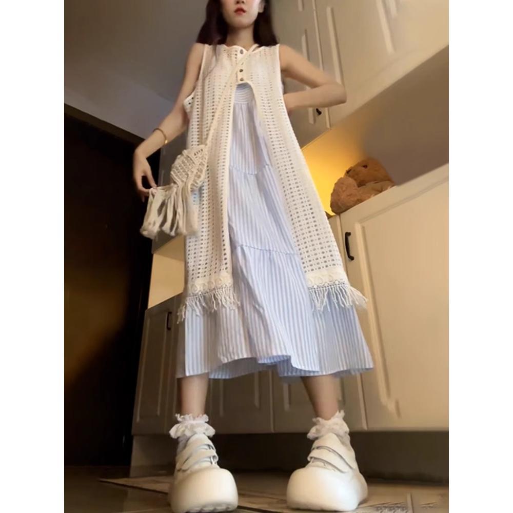 

Женское ажурное кружевное пончо - Модная летняя верхняя одежда M (45-50kg)