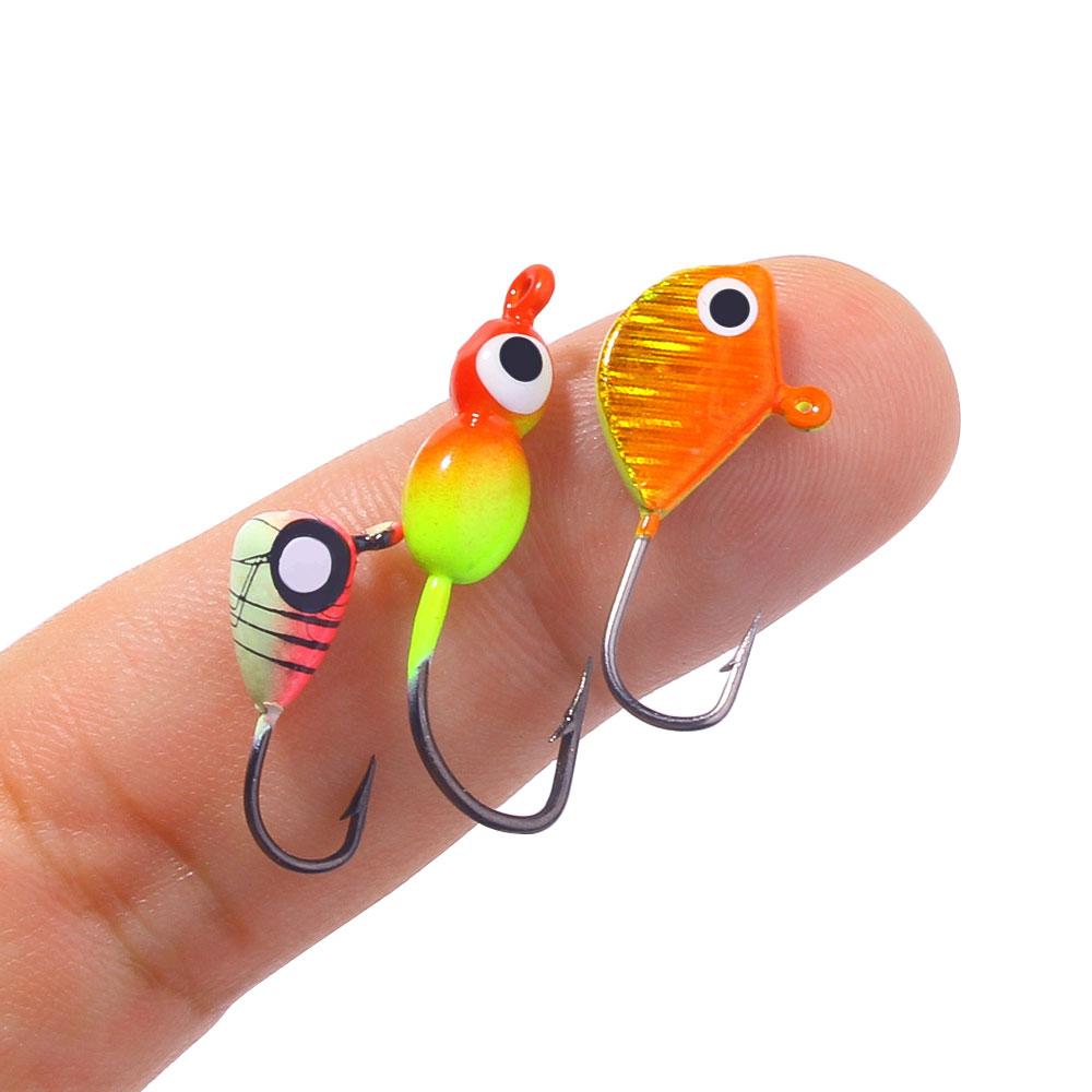 Winter Eisjig Angelköder Sinkkopf Hartköder UV Leuchtend Salzwasser Für Barsch Fisch Tackle mit Box