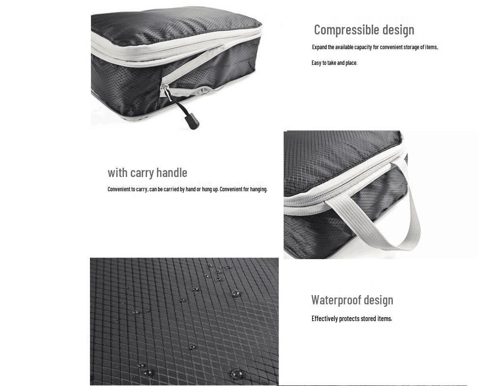 Popular Travel Storage Bag Set: 3-Piece Waterproof, Compressible Clothes Organizers