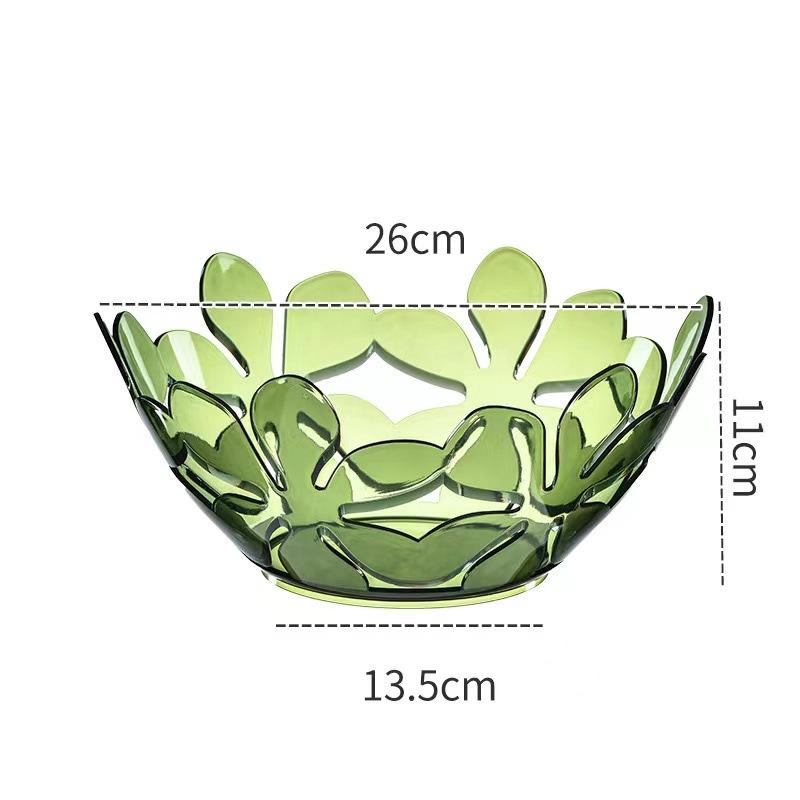 Acrylic Decorative Flower Trays Dinner Plate Transparent Dinner Dish Table Tray Fruit Display Tray Plates Table Decor