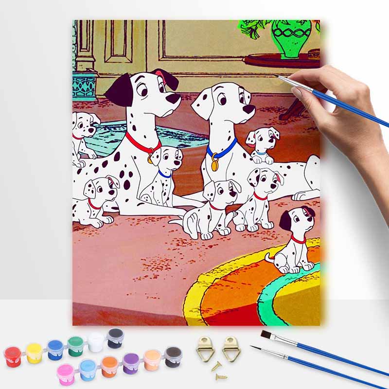 Disney 101 Dalmatians oil painting kit digital painting art handmade diy home room decorations 20x30cm