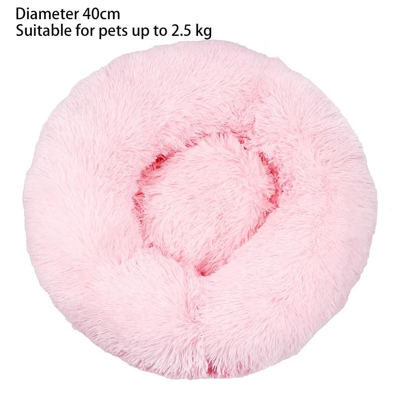 Plush Pet Nest Fall and Winter Cotton Mat for Kittens Chihuahua Universal Dog and Cat Long Hair Nest Round Donut Plush Dog Bed