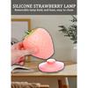 Strawberry Night Light, Cute Silicone Strawberry Lights Kawaii Room Decor, USB Rechargeable Bedside Lamp 3 Gear Touch Lighting, Cute Strawberry Gifts