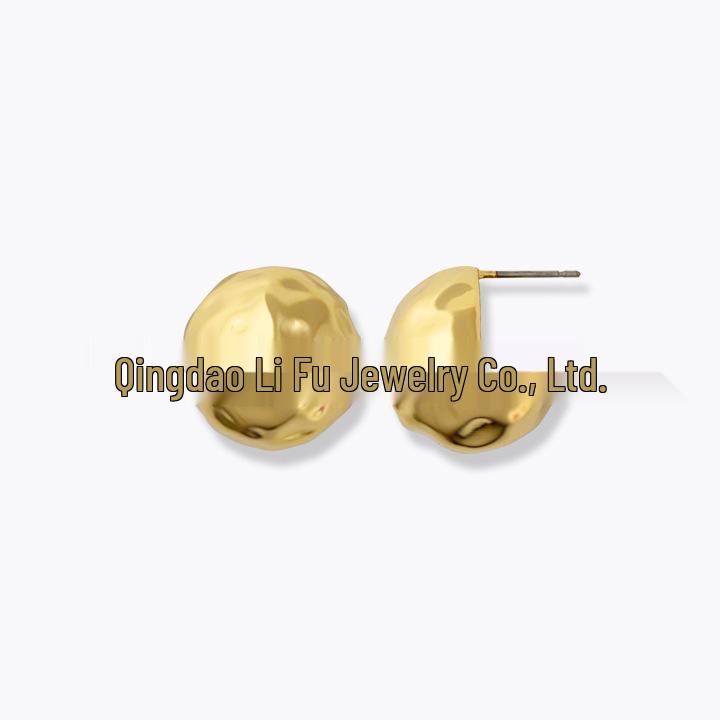 

Vintage European & American Gold-Plated Copper Textured Ball Stud Earrings