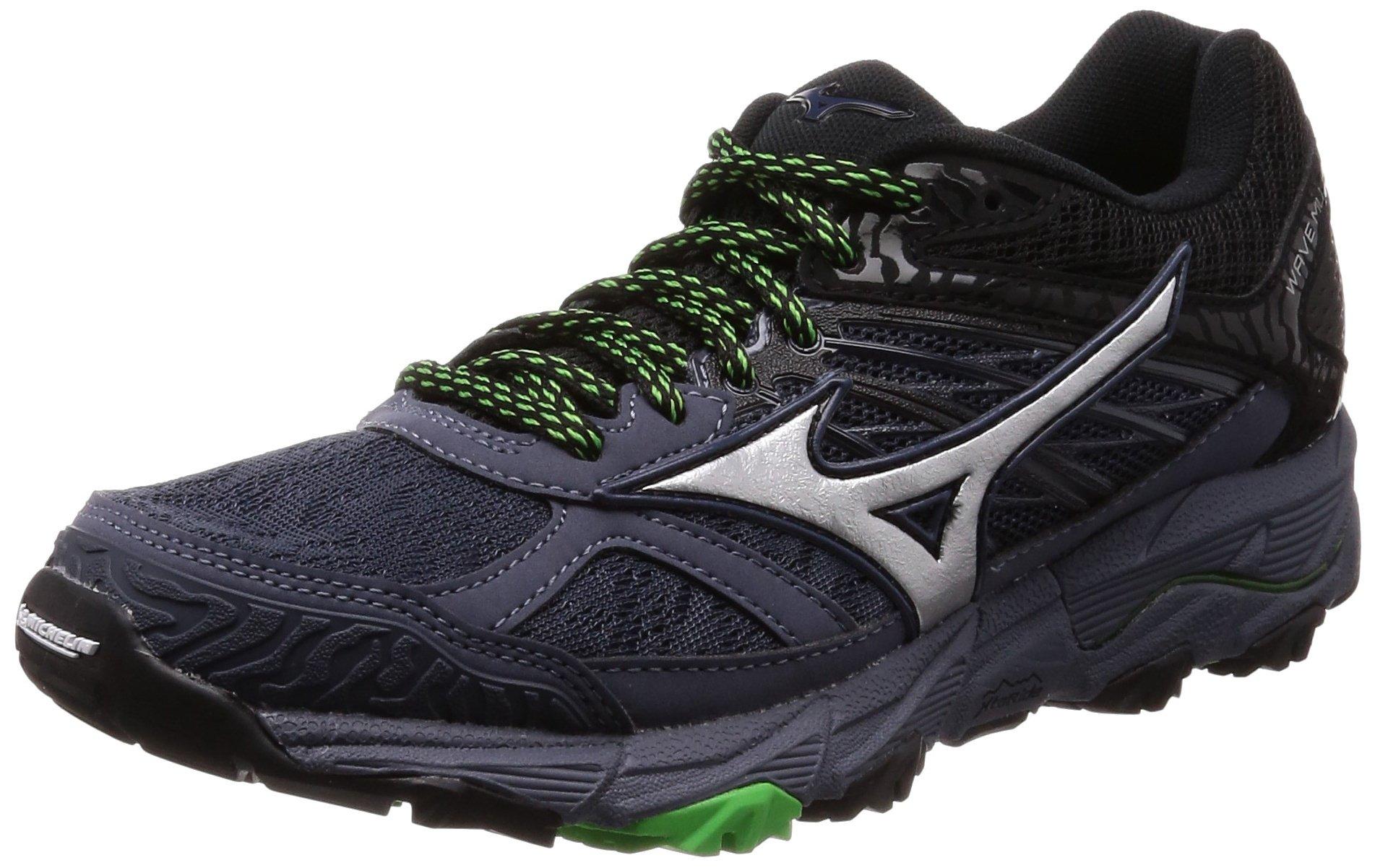 

Mizuno Кроссовки для бега Wave Mujin 5 Running Dark 2E, Серо-серебристо-зеленые, 23.0 см,