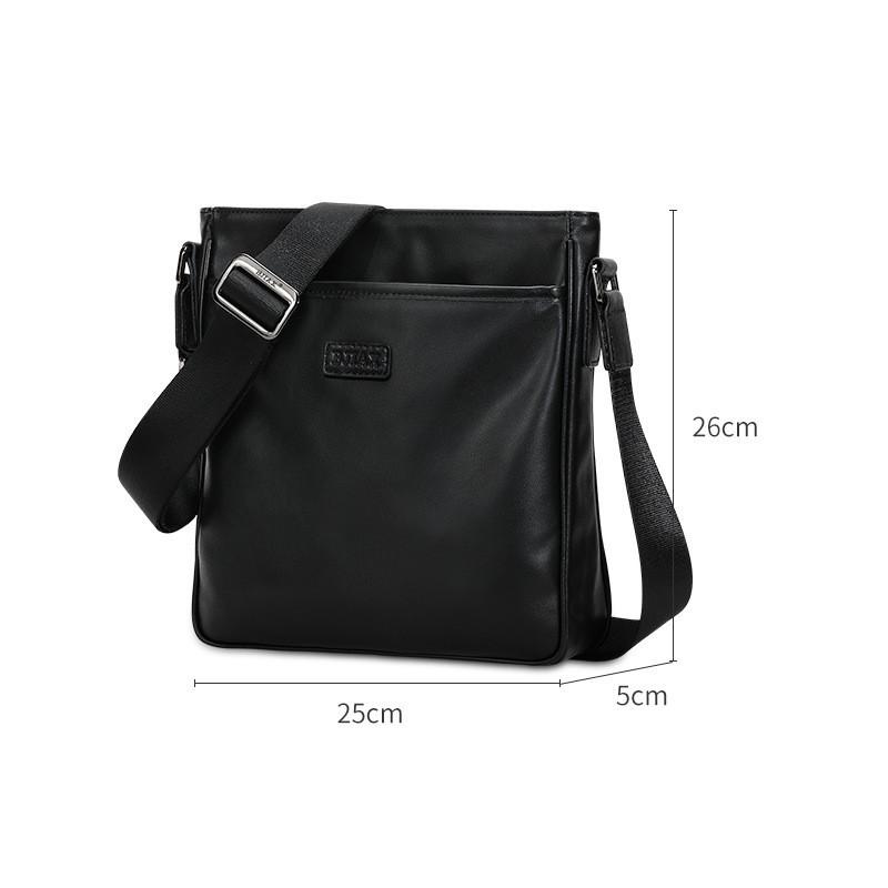 Head Layer Cowhide Shoulder Bag Men s Genuine Leather Crossbody Backpack Casual Mailman 25x5x26 чёрный