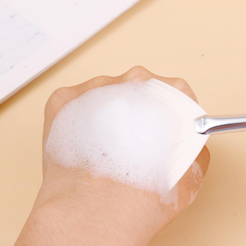 1Pc DIY Face Mask Fan Brush Transparent Handle Facial Soft Applicator Foaming Brush for Clay Masks Body Lotion for Beauty Salon