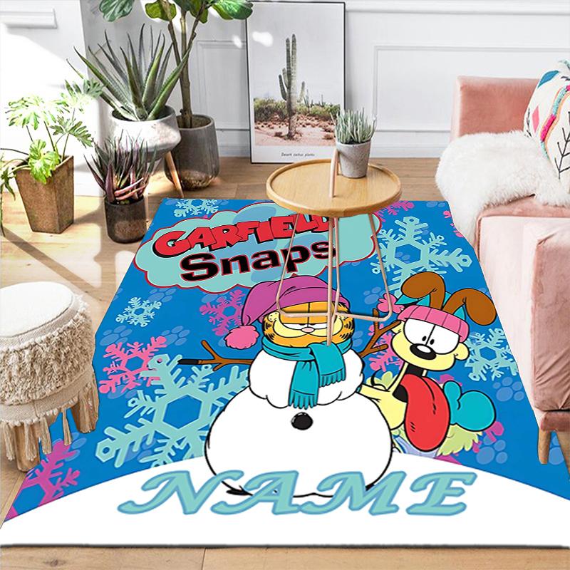 Custom 1Pc Garfield'S Playful Pose Rug Office Carpet Indoor Outdoor Entrance Doormat Nonslip Soft And Comfortable Living Room D291567