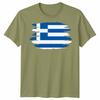 Gescheurde Griekse Vlag Unisex T-shirt Griekse Trots Verweerd Ontwerp Grafische Tee