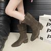 Fashion New Style Fashion Women's Winter Ankle Boot Cow Suede Leather Shoes for Women Pointed Toe Short Boots Chunky Shoes Western Boots