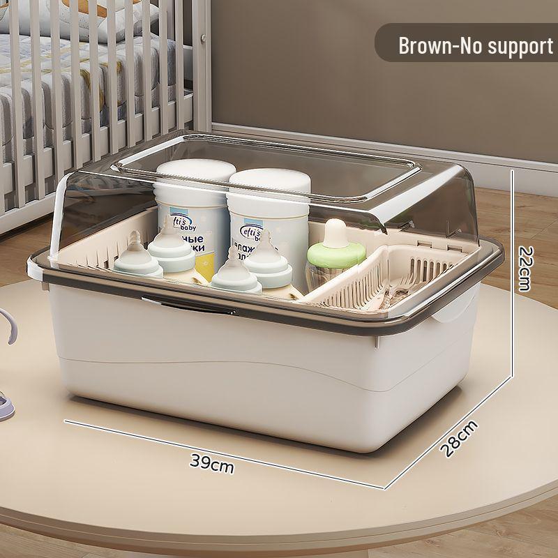 Dustproof Milk Bottle Storage Box with Lid - Baby Supplies & Toys Organizer