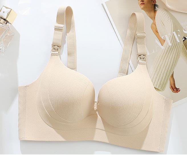 Thin seamless back breastfeeding underwear gathers and closes the secondary breasts, anti-light lifting, large breasts and small special comfortable