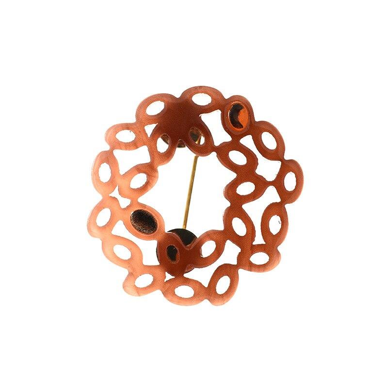 Blucome New Design Acrylic Geometric Hollow Brooches for Women Children Shirt Hat Hijab Pins