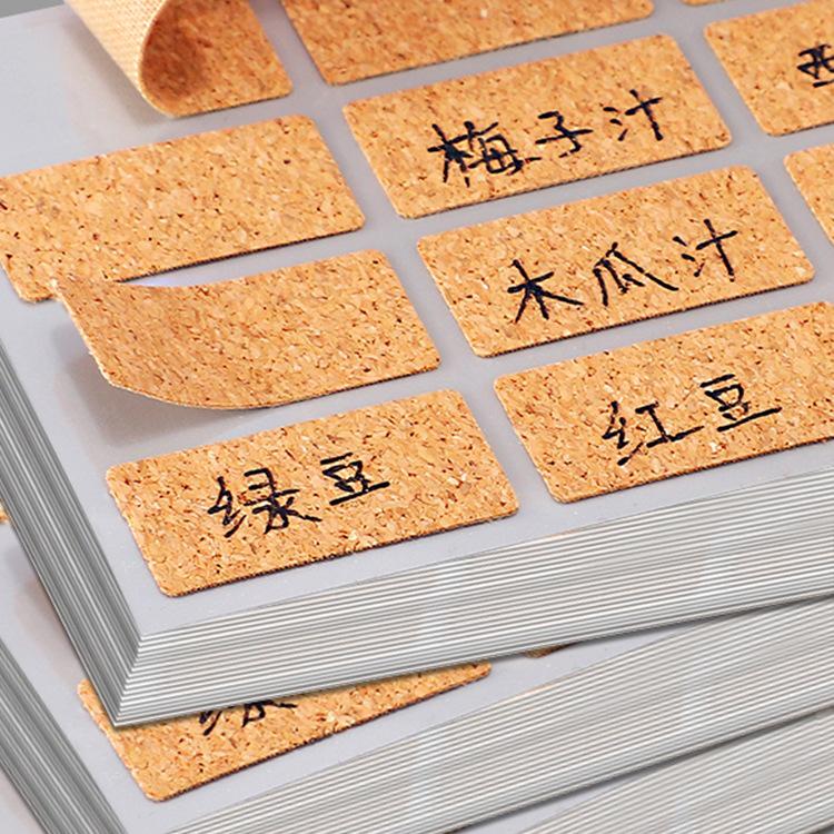 Vintage Cork Label Stickers: Waterproof Sticky Notes for Wire Network Cable and Journal Classification.