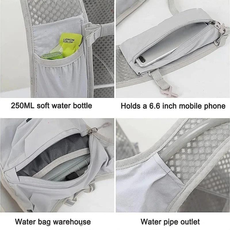 Breathable Running Hydration Vest 1Pcs Reflective Marathon Water Bladder Pack for Outdoor Triathlon Training Sports