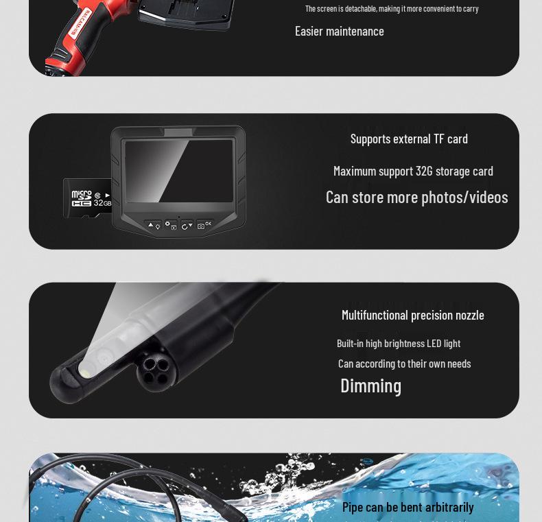 Sharp View Portable HD Car AC Cleaning Endoscope Gun