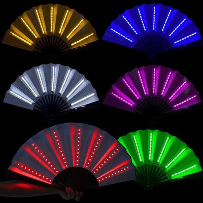 LED Large Folding Fan,  Luminous Fan Equipment, Stage Performance Dance Fans Props Folding Fan, Halloween, Christmas Decor
