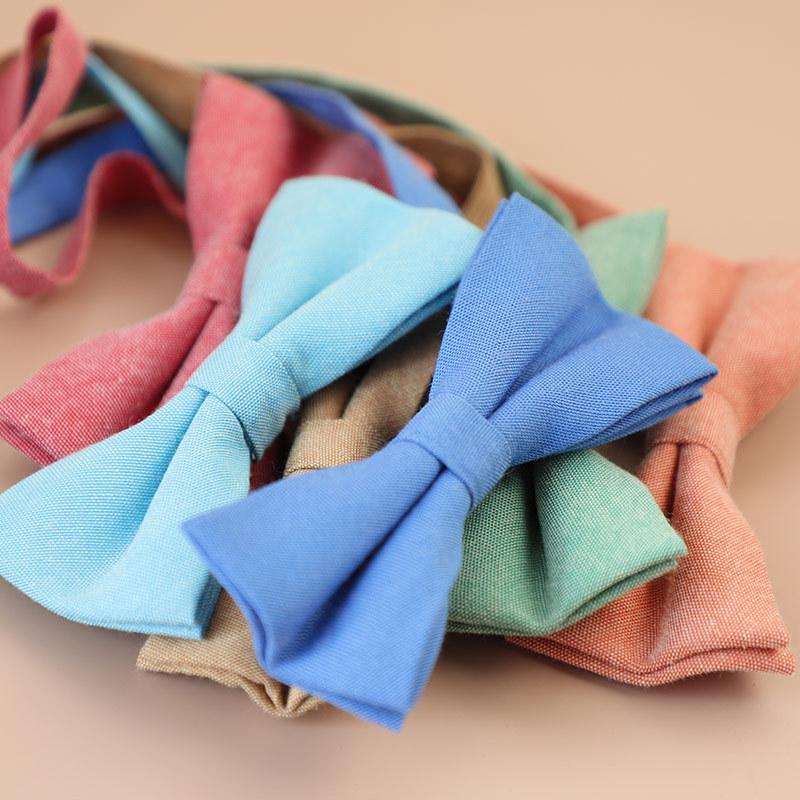 New Cotton Bow tie Kids Bow ties Boy Girls Bow knot Adult Solid Color Bow Ties Cravats Party Bowties For Children Gifts