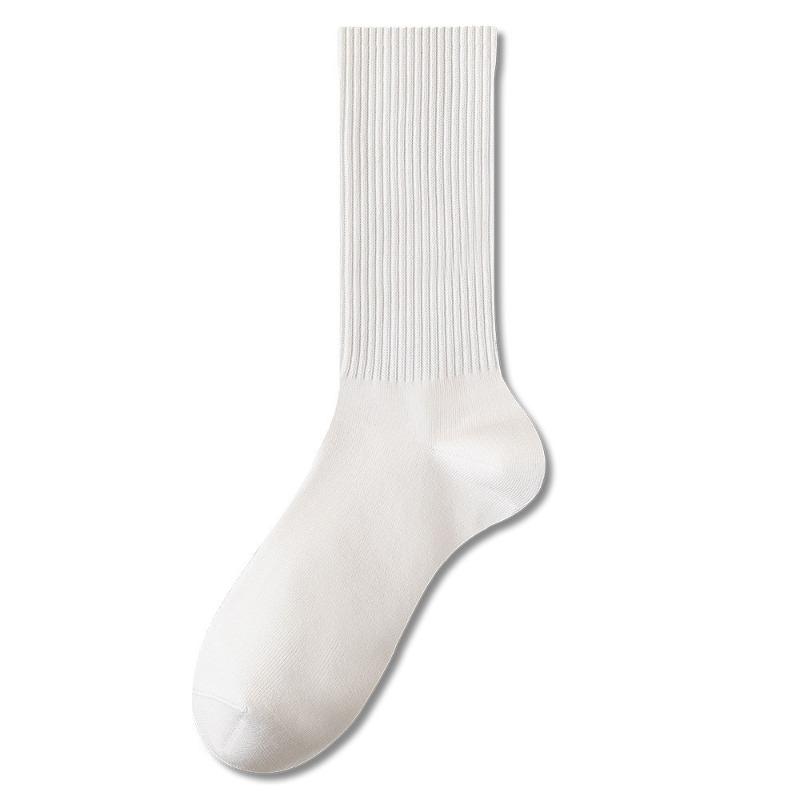 

Женские весенне-осенние спортивные носки до середины икры из чистого хлопка, антибактериальные, без запаха, влагоотводящие 1 pair белый