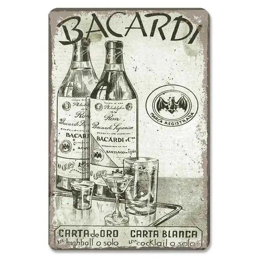 Plaque Metal Tin Signs Captain Bacardi Wall Decoration Vintage Art Posters Iron Painting for Man Cave Home Cafe Garden Club B