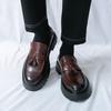 Brand Men's Pointed Business Formal Loafers Leather Shoes Spring New Men's Comfortable Thick Soled Tassel Leather Shoes