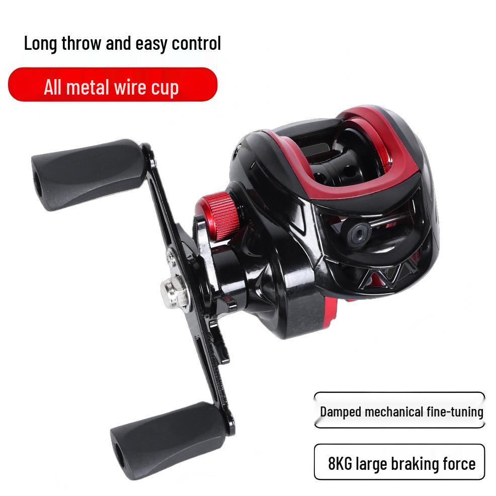 Full Metal Baitcasting Reel, No Backlash, Black Fish Wheel, Long Cast Water Drop, Micro Lure Raft Fishing